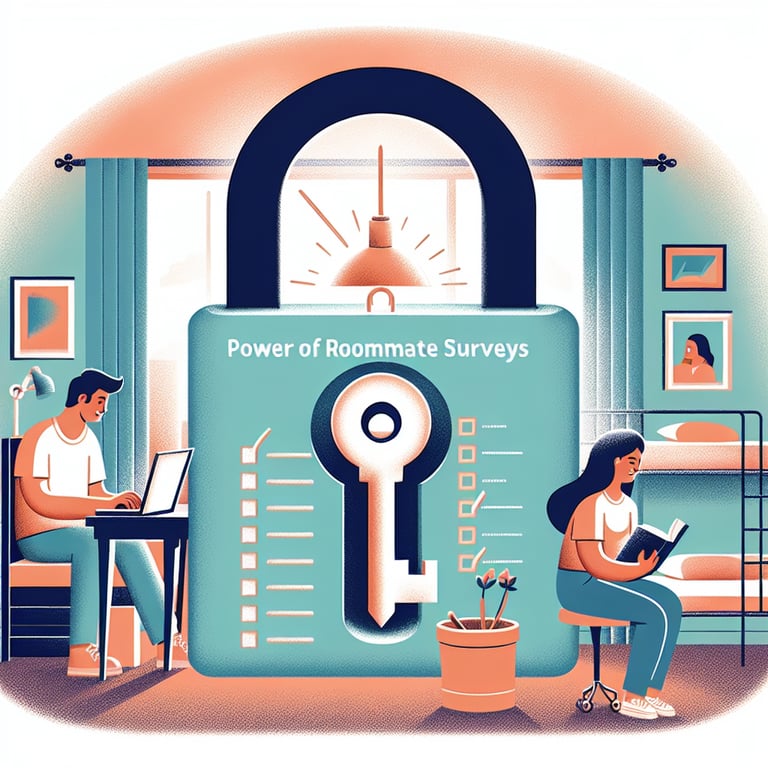 Illustration showing the impact of roommate survey questions on compatibility and cohesion.