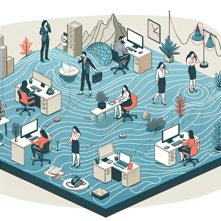 Illustration of mapping terrain concept related to Workplace Communication survey questions.