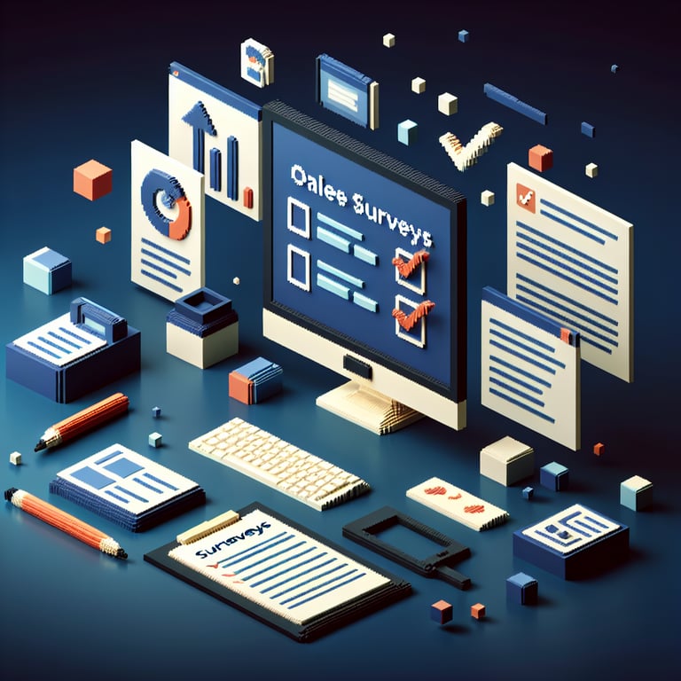 Artistic 3D voxel visualizing an interactive sales poll