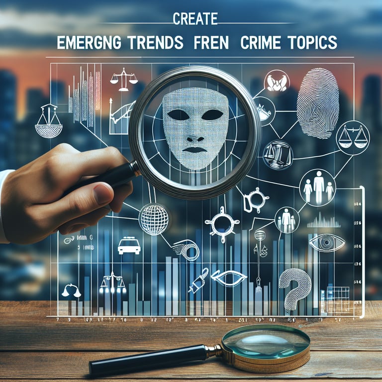 Illustration showcasing emerging trends and key topics for your next crime survey questions.