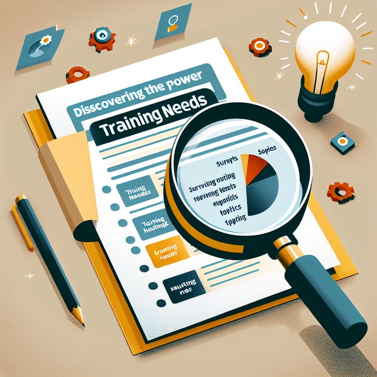 Illustration highlighting Training Needs Survey survey questions and their impact.