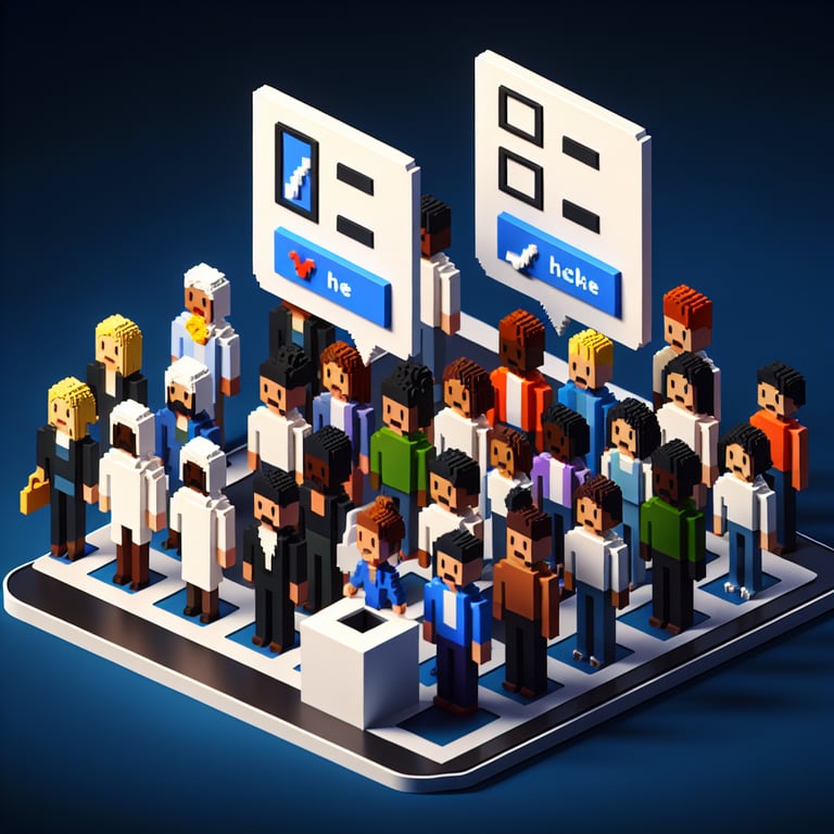 Artistic 3D voxel illustration of cultural identity form