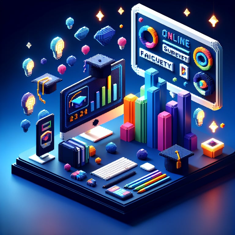 Artistic 3D voxel of faculty development survey tools