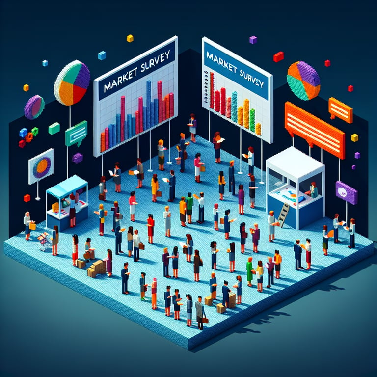 Illustration showcasing the power of Market Survey questions for exponential growth.