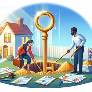Illustration representing the concept of unearthing valuable insights with Home Improvement survey questions.