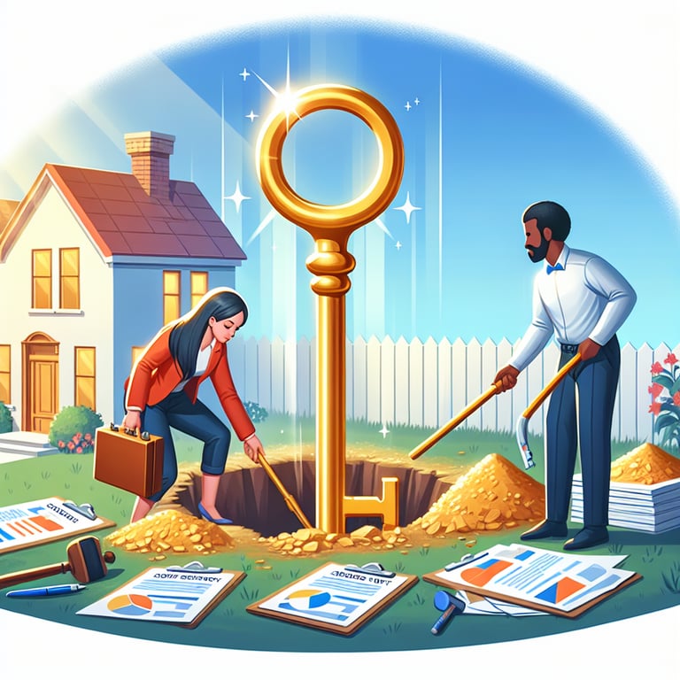 Illustration representing the concept of unearthing valuable insights with Home Improvement survey questions.