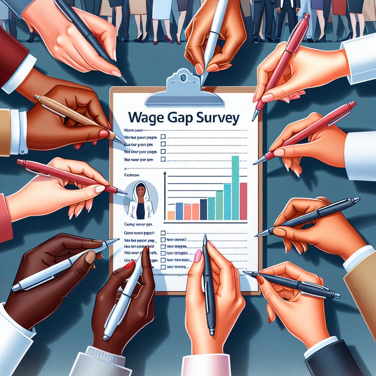 Illustration highlighting the importance of Wage Gap survey questions in modern workplaces.