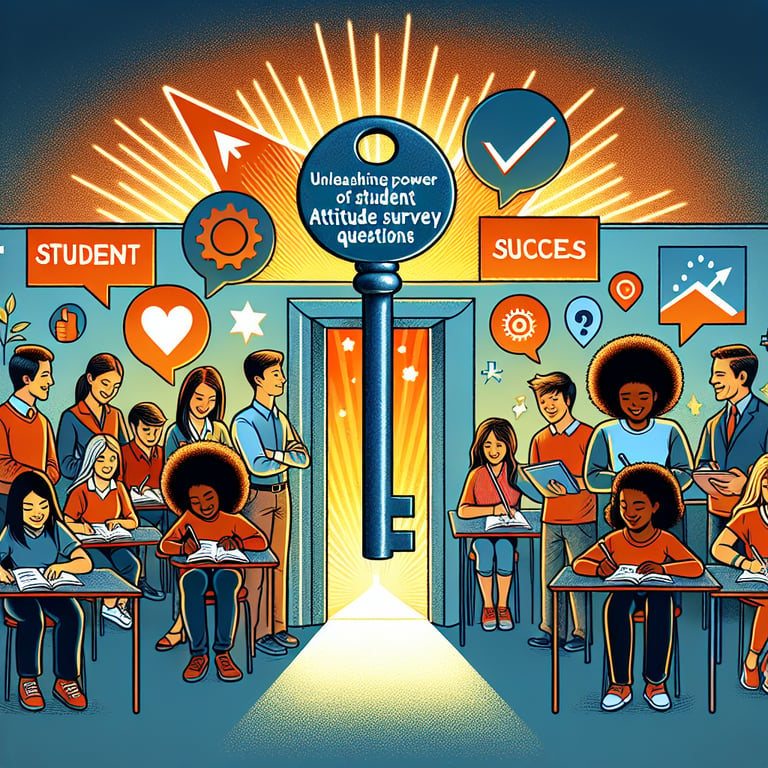 Illustration showcasing the impact of Student Attitude survey questions on unlocking student success.