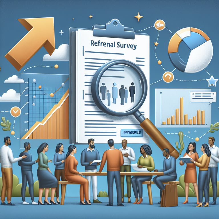 Illustration depicting the concept of capitalizing on insights from referral survey questions for enhanced engagement.