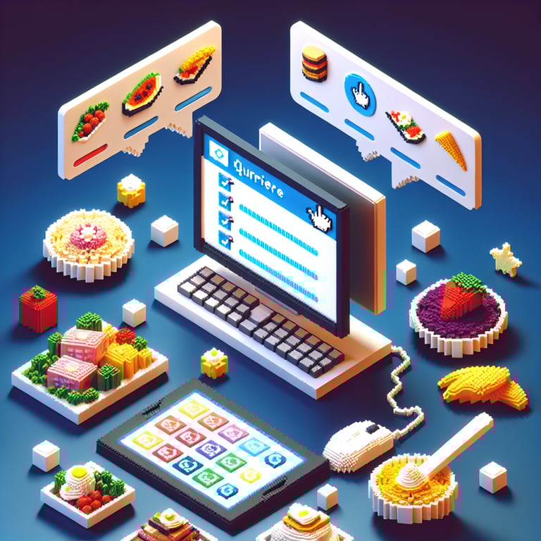 Artistic 3D voxel of an engaging food poll experience