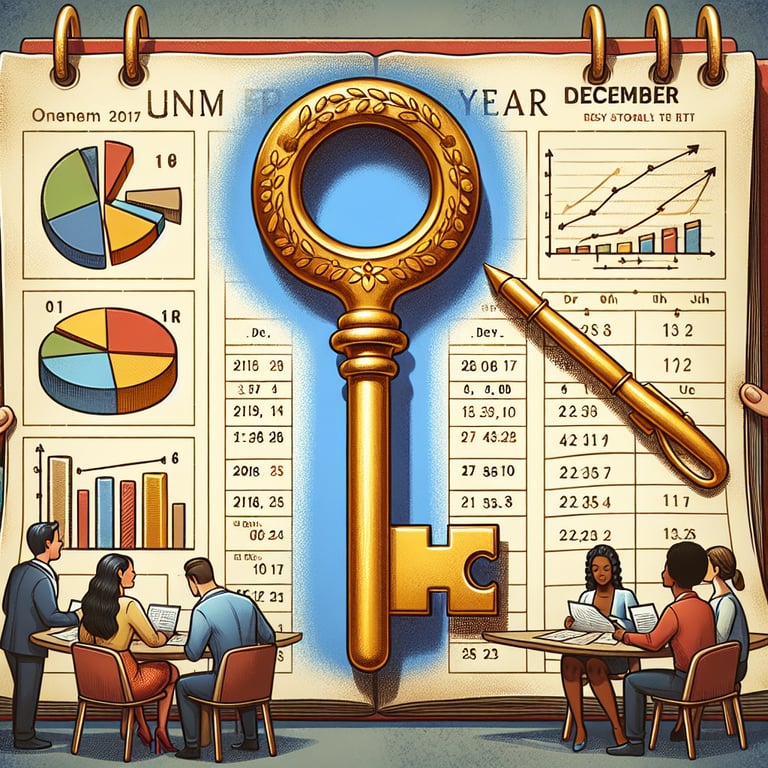 Illustration representing the concept of unlocking insights with strategic End of Year survey questions.