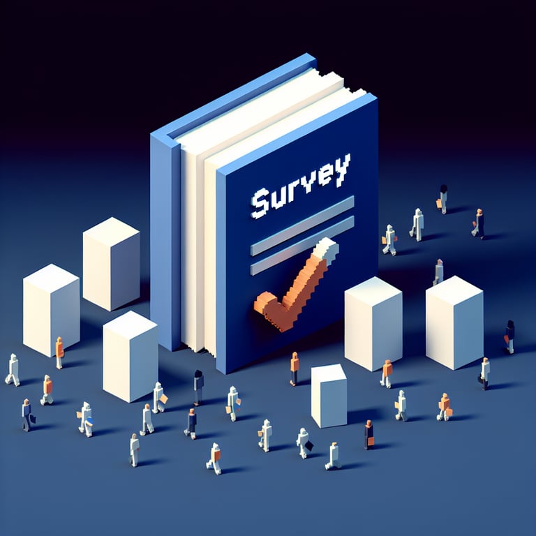 Artistic 3D voxel of online survey question engagement