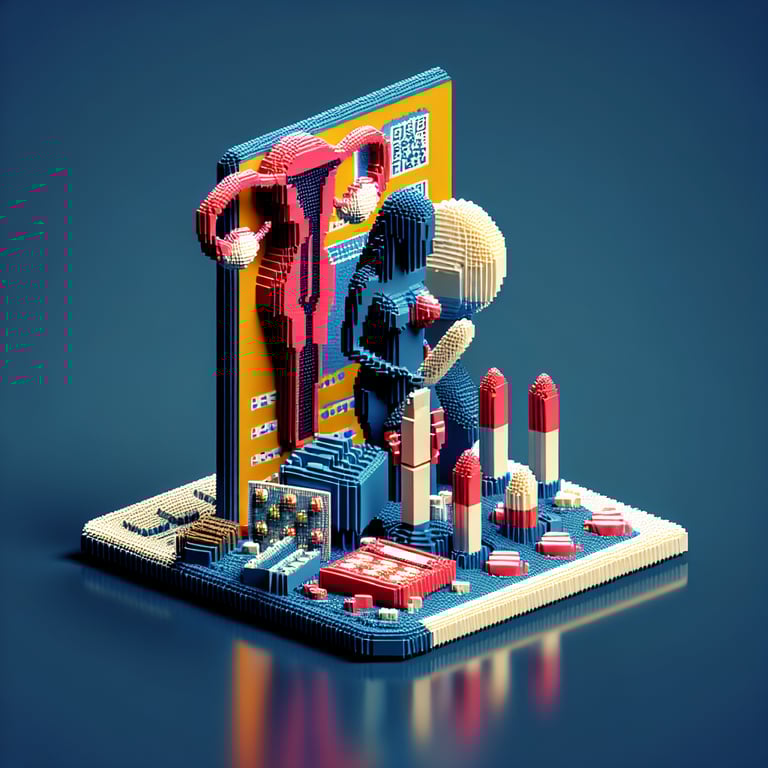 3D voxel depiction of a birth control questionnaire system