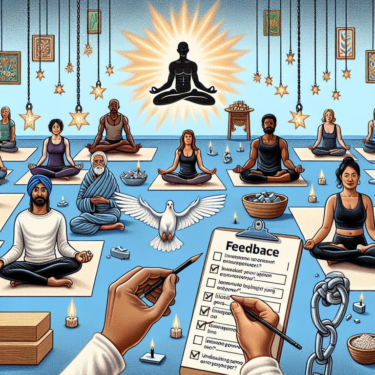 Illustration showcasing the impact of Yoga Class Feedback survey questions on enhancing outcomes.