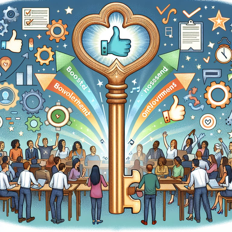 Illustration representing the power of Community Engagement survey questions for boosting involvement and success.