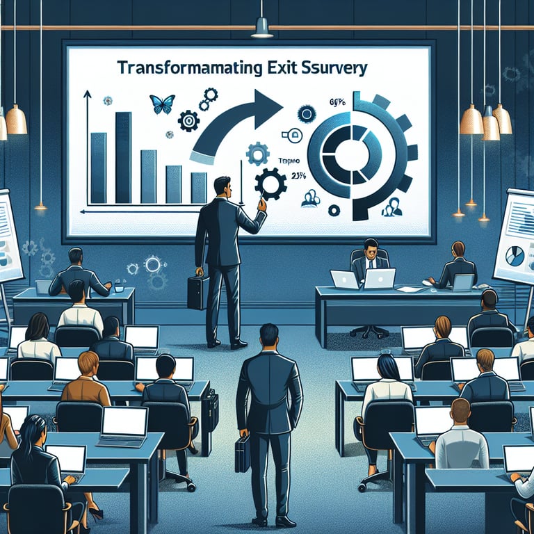 Illustration showcasing the transformation of training programs using Training Exit survey insights.