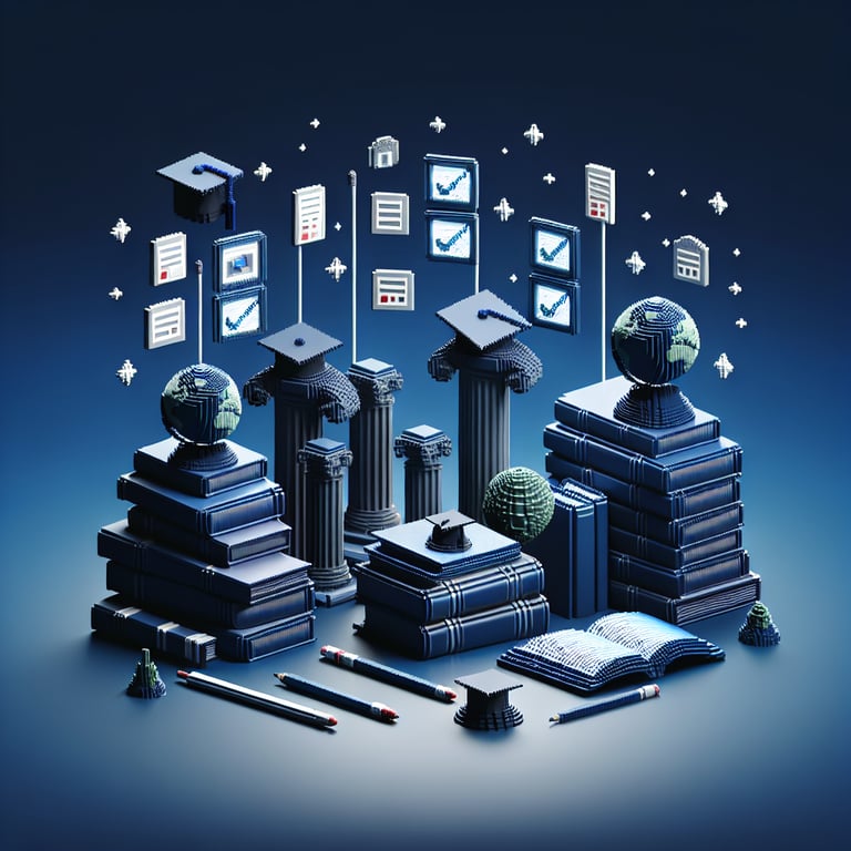 3D voxel sculpture depicting academic history questionnaire design
