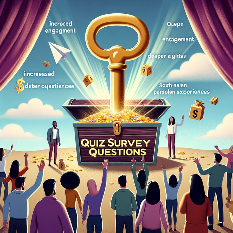 Illustration depicting the optimal use of Quiz Survey survey questions for powerful outcomes.