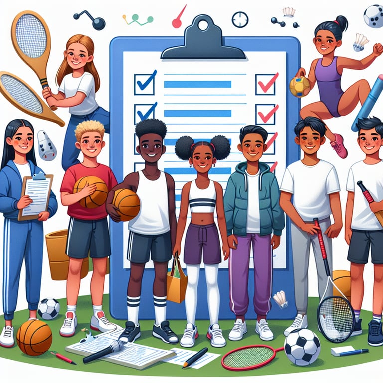 Illustration highlighting trending topics for Youth Sports survey questions.