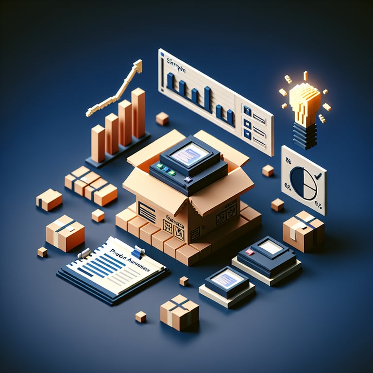 3D voxel art illustrating consumer recognition and survey response themes