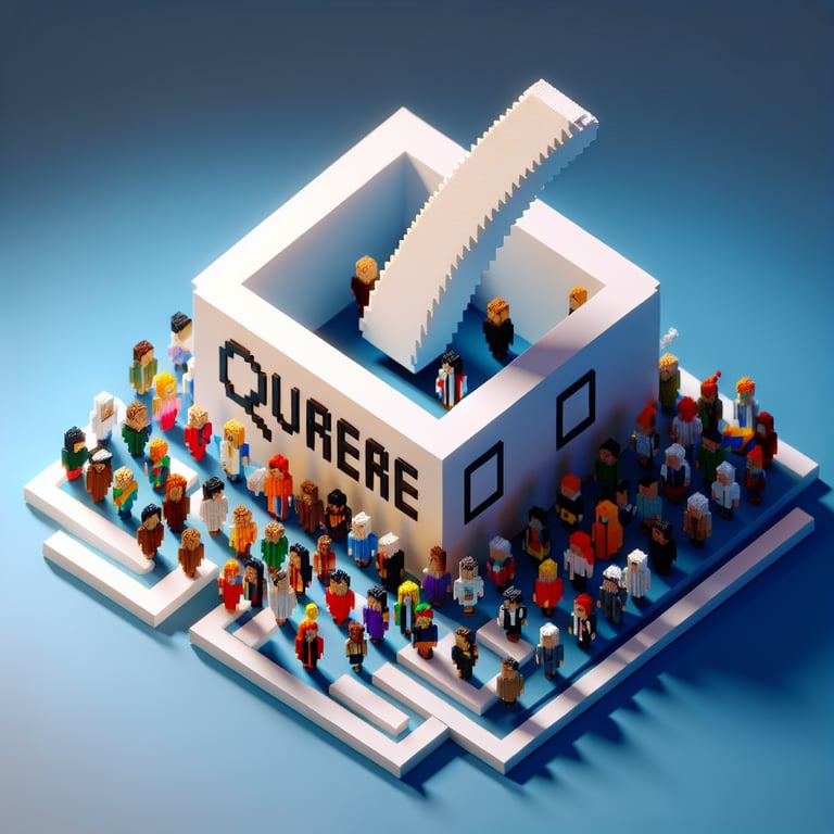 Artistic 3D voxel visualization of a global diversity feedback questionnaire