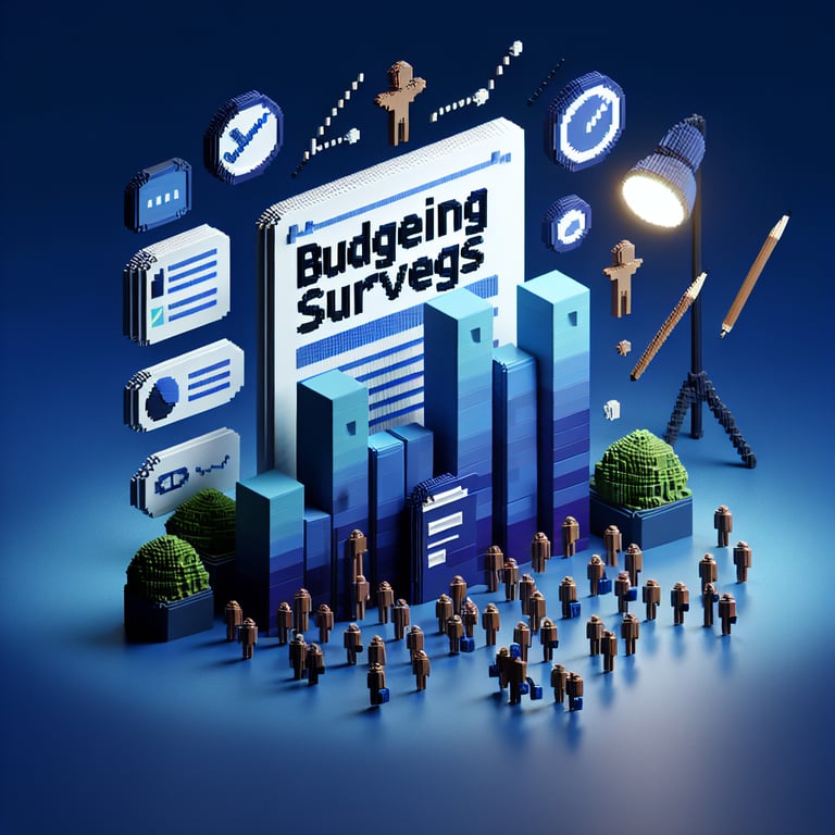 3D voxel sculpture depicting budgeting survey insights