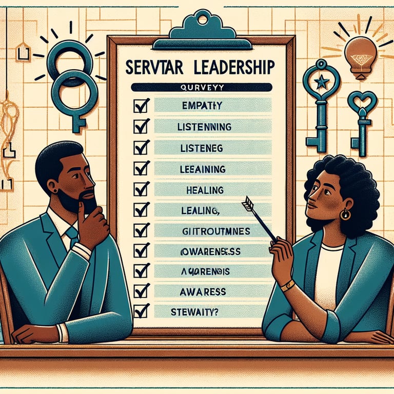 Illustration showcasing Servant Leadership survey questions for unlocking its power.