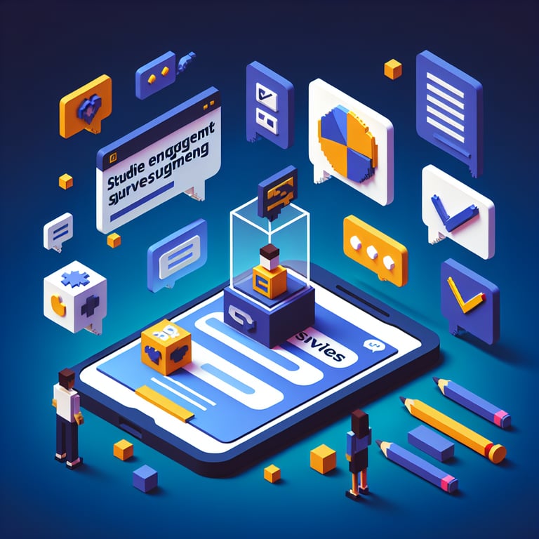 3D voxel illustration of participative student engagement polling