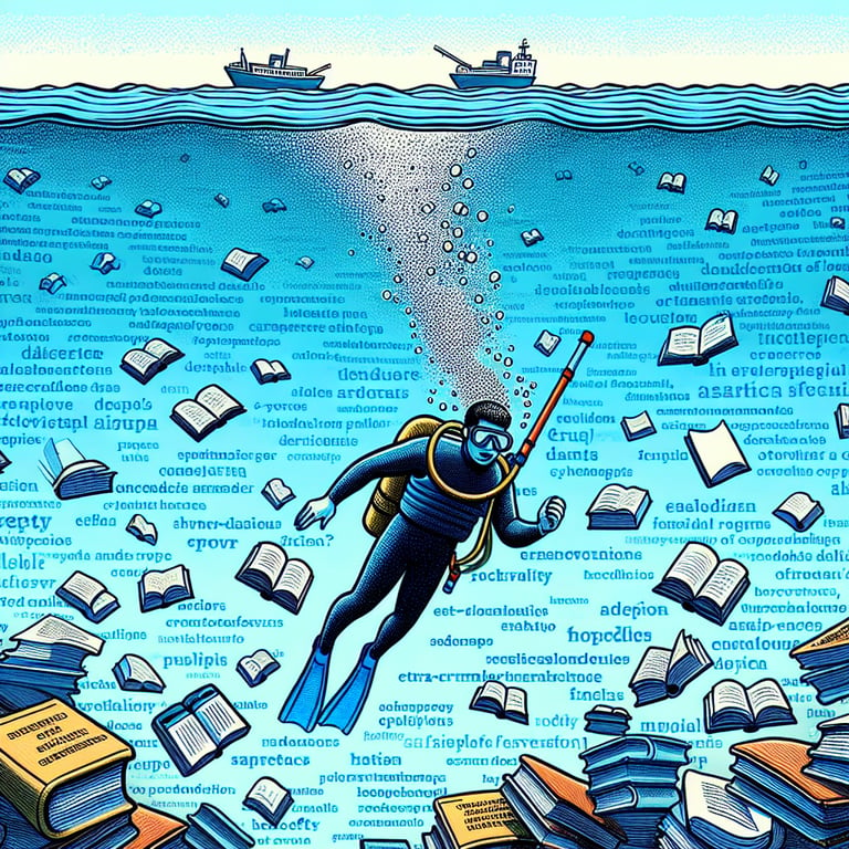 Illustration depicting the concept of diving deep into relevant topics for Student Survey questions.