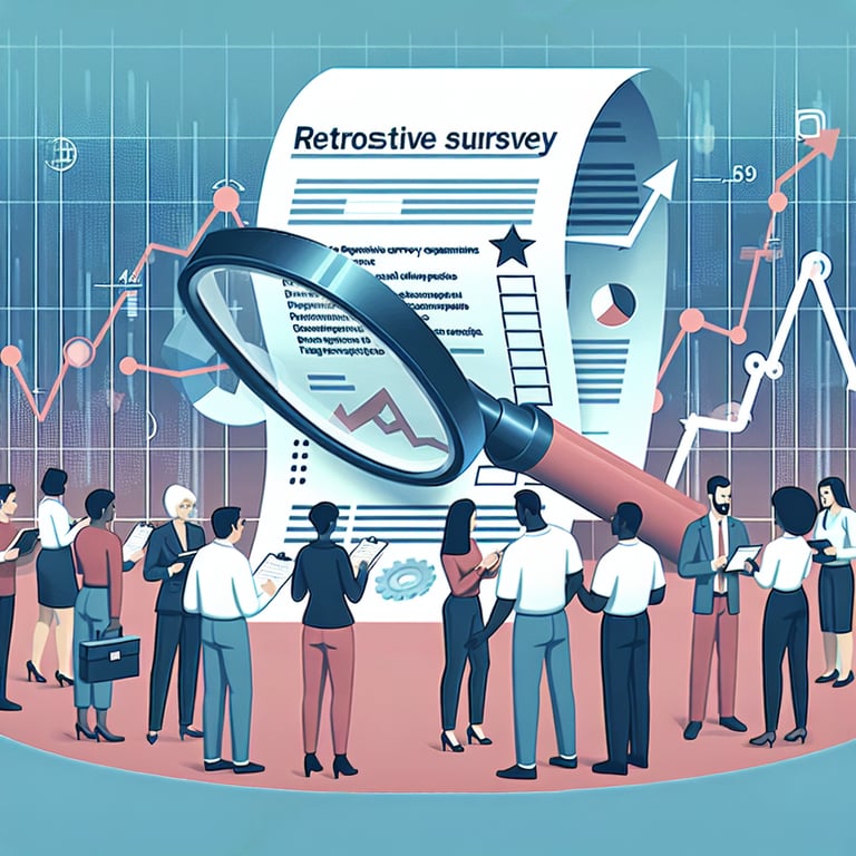 Illustration depicting trending topics in retrospective survey questions context.