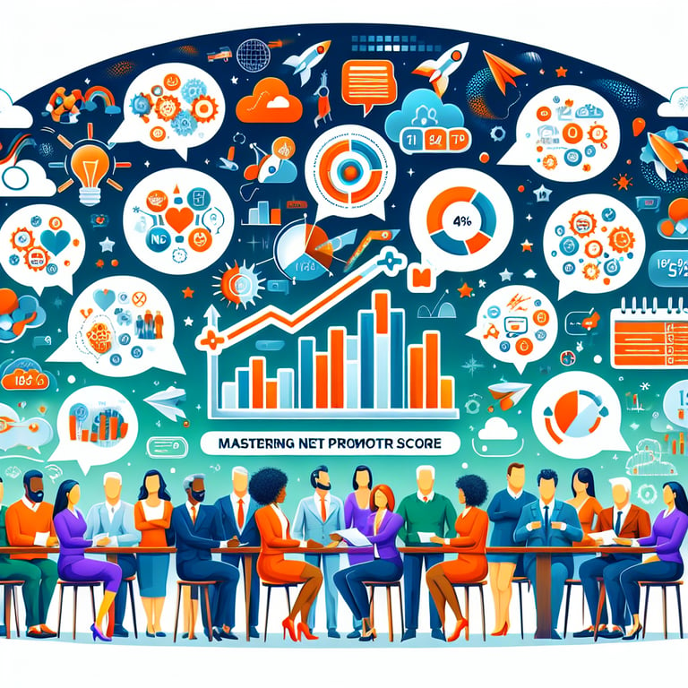 Illustration depicting mastering NPS Survey survey questions to resonate with your audience.