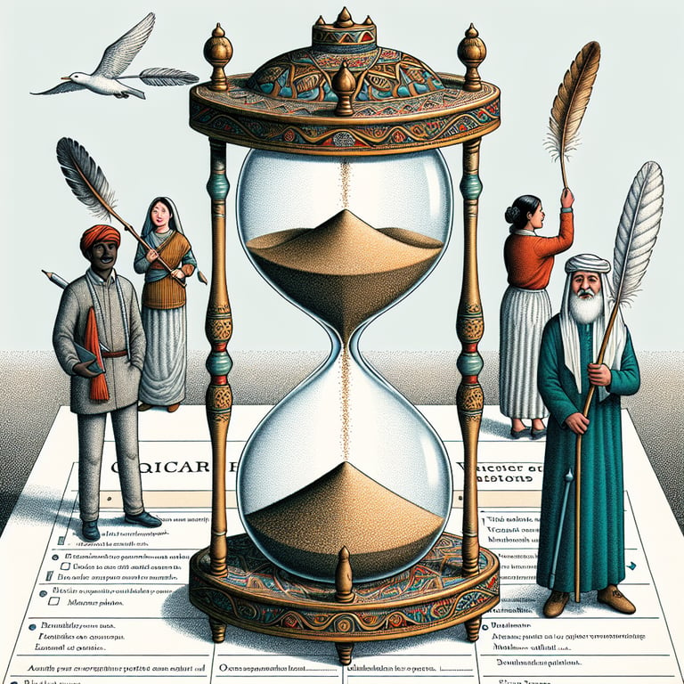 Illustration depicting the concept of Time Management for Employees survey questions.