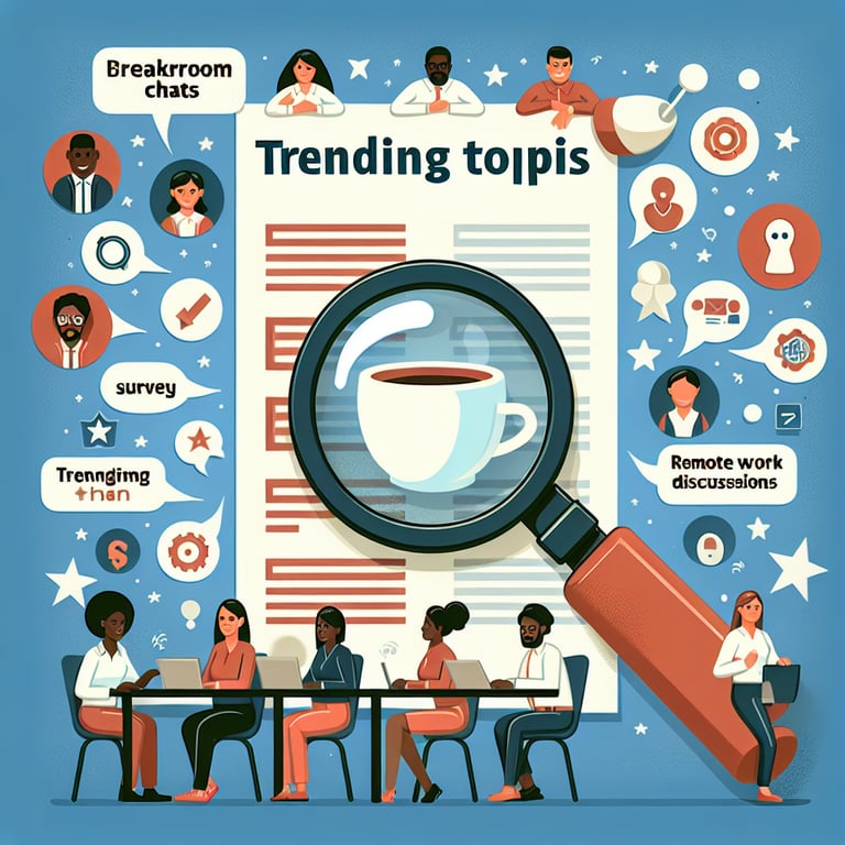 Illustration of trending topics for Staff Event survey questions