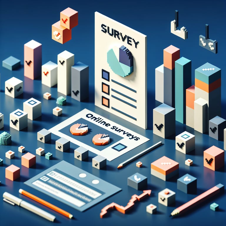 Artistic 3D voxel of community survey engagement