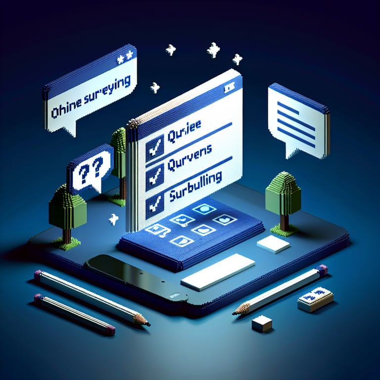 Artistic 3D voxel of digital bullying poll