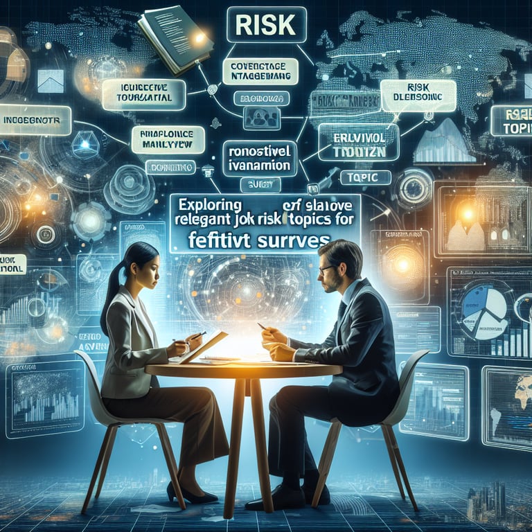 Illustration showing relevant risk topics for effective risk survey questions.