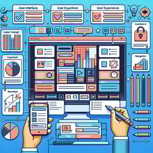 Illustration depicting essential questions and expected outcomes in a Website Design Feedback survey