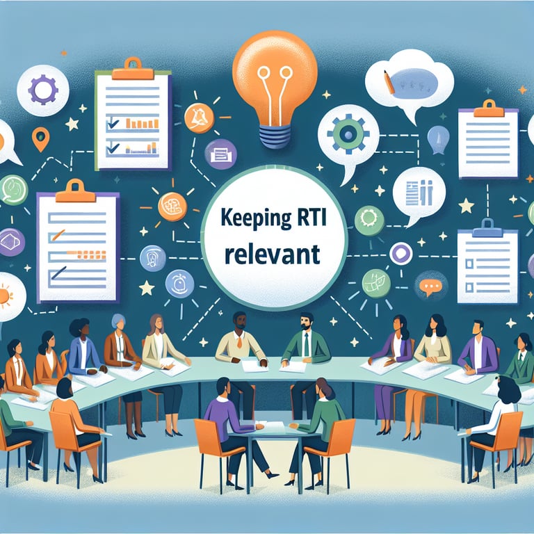 Illustration highlighting key topics to include in your RTI survey questions for relevance.