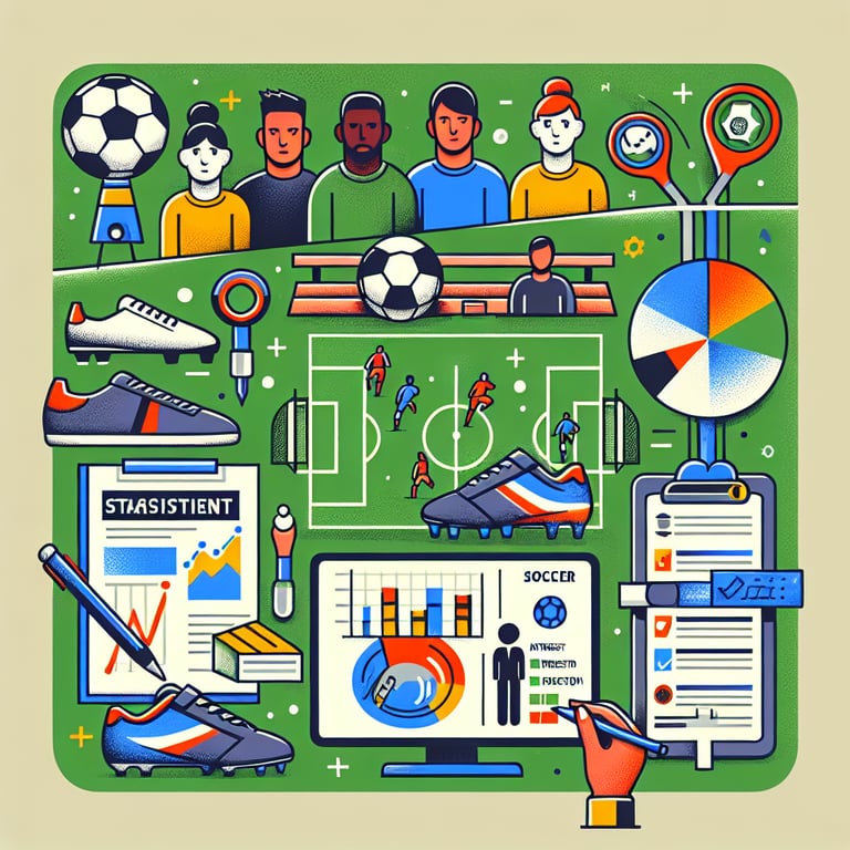 Illustration depicting Soccer Interest and Participation survey questions concept.