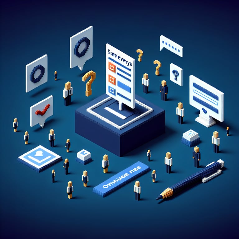 Artistic 3D voxel symbolizing employee feedback gauge