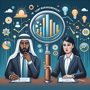 Illustration highlighting the potential of Talent Management survey questions for higher profits and retention rates.
