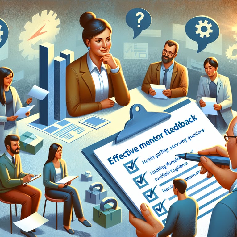 Illustration showcasing the process of crafting effective Mentor Feedback survey questions.