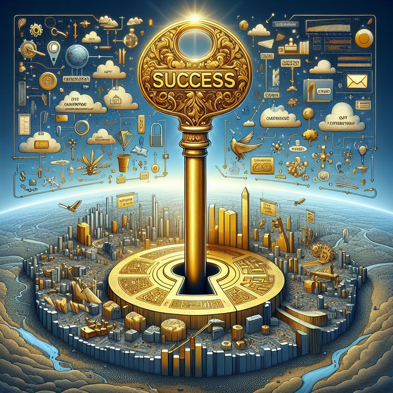 Illustration depicting the concept of unlocking success through the right TTI survey questions.