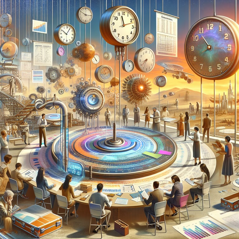 Illustration representing Time Topics: A Deep Dive into the World of Time Survey Questions.