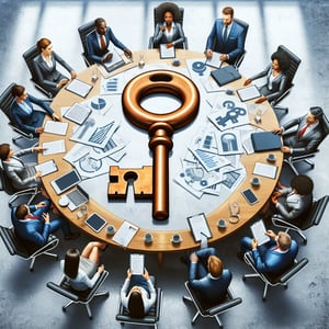 Illustration representing Unlocking Potential through key Leadership Effectiveness survey questions.