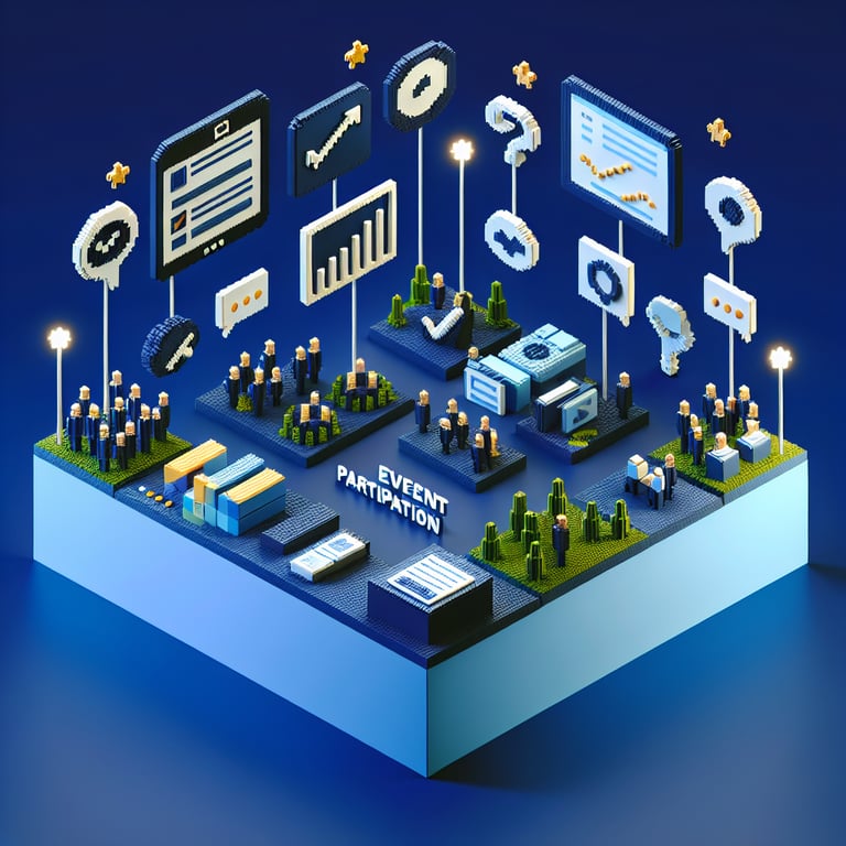 Artistic 3D voxel of attendee feedback mosaic