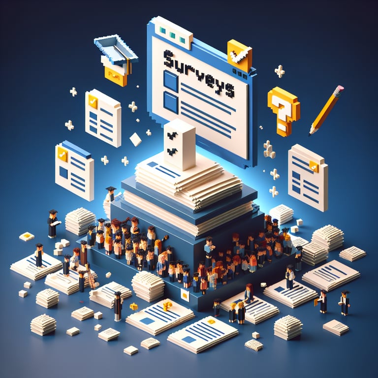 Artistic 3D voxel depiction of class feedback and reflections