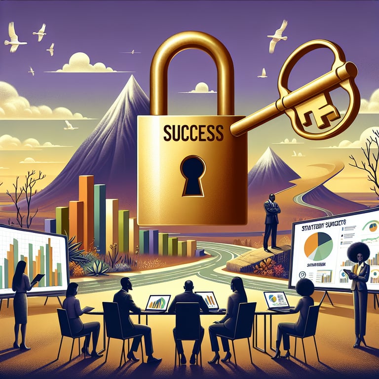 Illustration depicting the concept of unlocking success through strategic Summit survey questions.