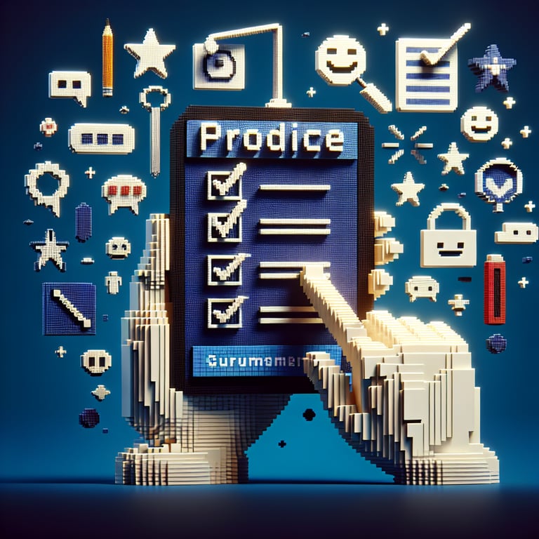 Creative 3D voxel visualization of IT service feedback survey