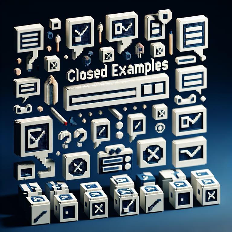 Artistic 3D voxel of multiple-choice and rating scale cubes